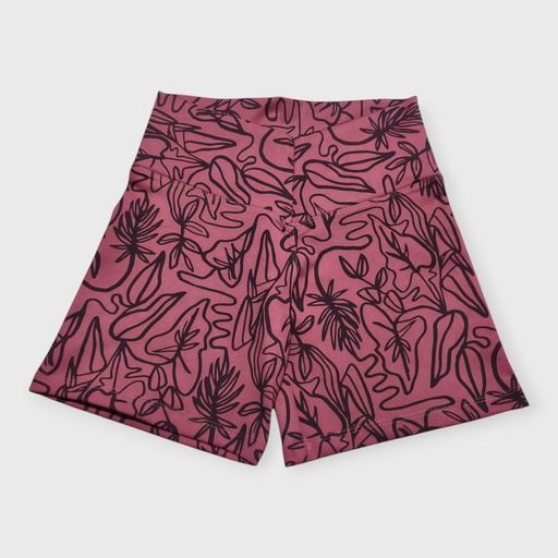 [short-rosaoscurohojas-s] Short Rosa Oscuro Hojas Talla S