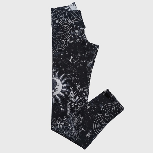 [legging-negromandalaluna-s] Legging Negro Mandala Luna Talla S