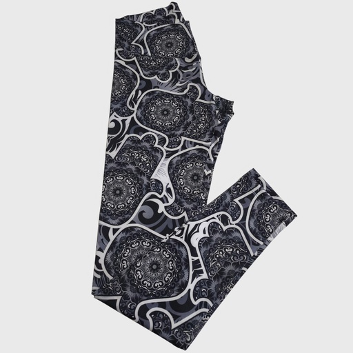 [legging-mandalablanconegro-m] Legging Mandala Blanco Negro Talla M
